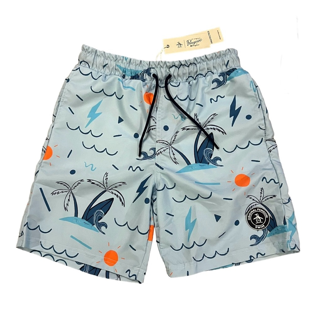 NWT Original Penguin Boy’s Blue/Orange Swim Trunks Size 10